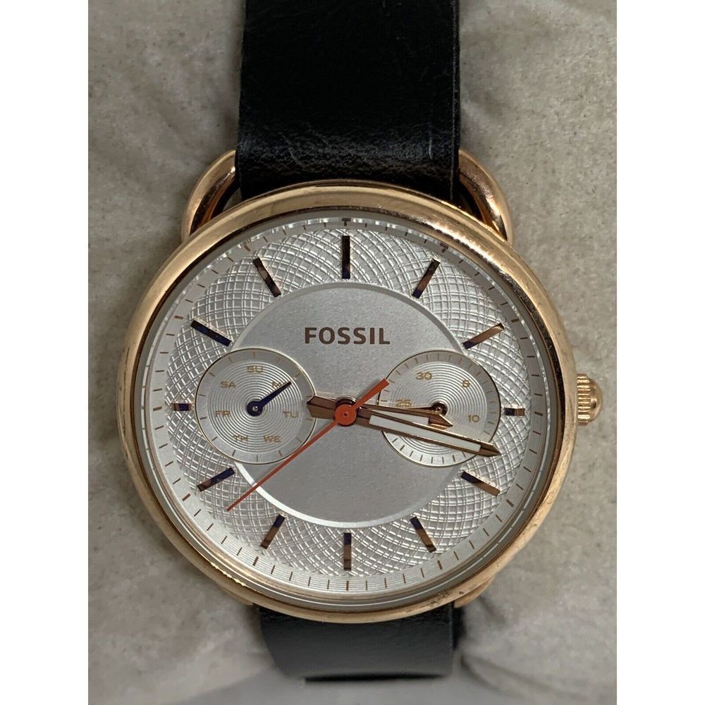 Fossil Es4021 Women's Tailor Light Brown Leather Silver Analog Dial Watch Aa291